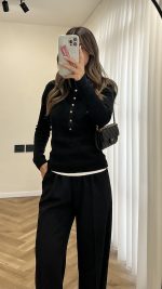 High Neck Knitted Sweater - الصورة 30