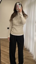 High Neck Knitted Sweater - الصورة 23