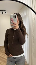 High Neck Knitted Sweater - الصورة 17