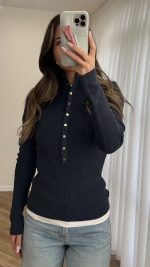 High Neck Knitted Sweater - الصورة 15