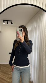High Neck Knitted Sweater - الصورة 8