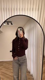 High Neck Knitted Sweater - الصورة 4