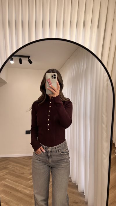 ⁦High Neck Knitted Sweater⁩ - الصورة ⁦4⁩