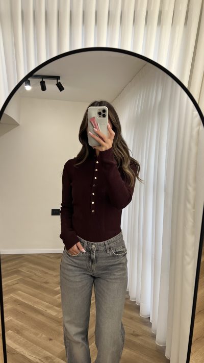 ⁦High Neck Knitted Sweater⁩ - الصورة ⁦3⁩