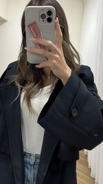 ⁦Navy Trench Coat⁩ - الصورة ⁦5⁩