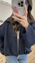 ⁦Navy Suede Jacket⁩ - الصورة ⁦3⁩