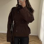 High Neck Chocolate Brown Jacket