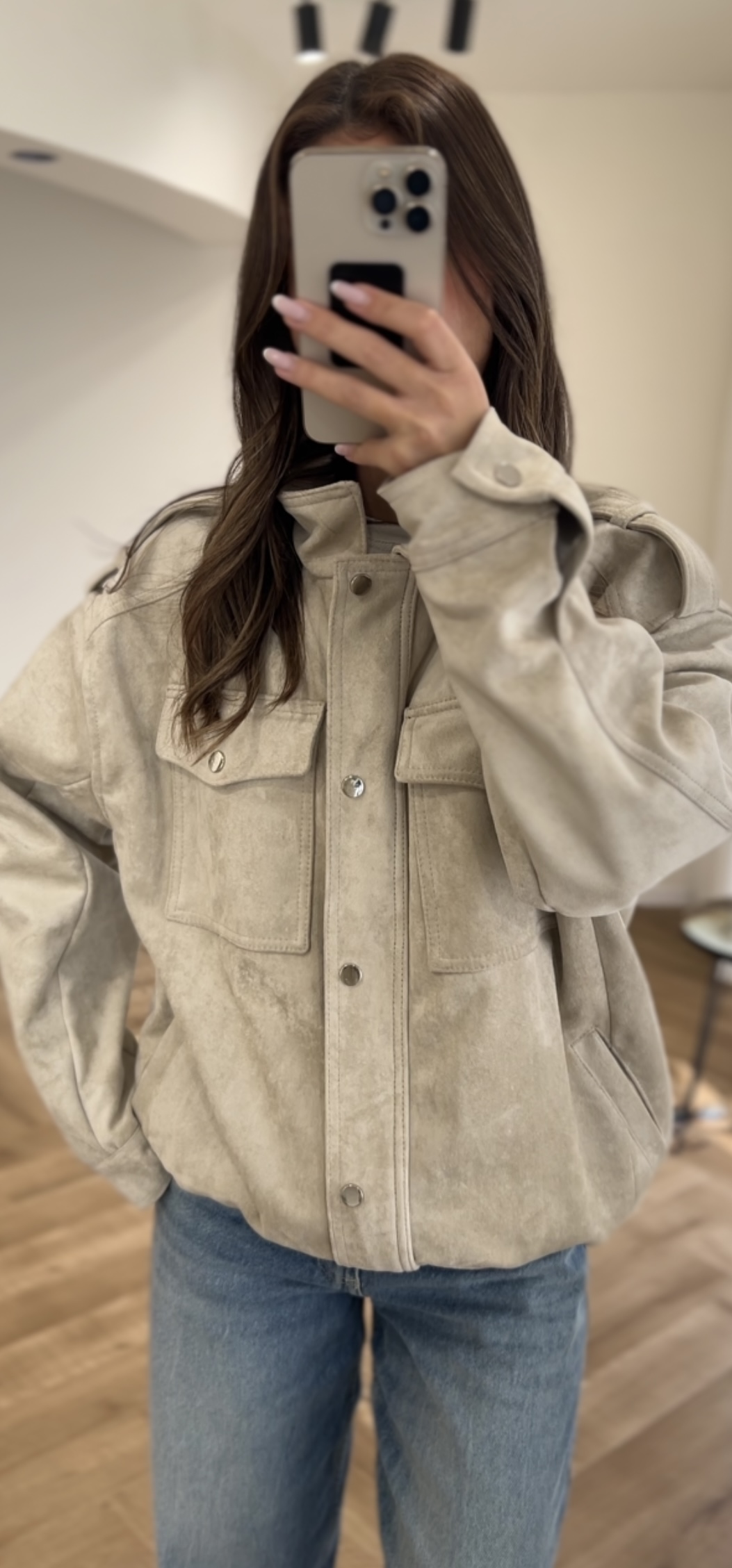 IMG_6470 Suede High Neck Jacket - الصورة 1