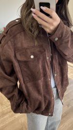 ⁦Suede High Neck Jacket⁩ - الصورة ⁦9⁩